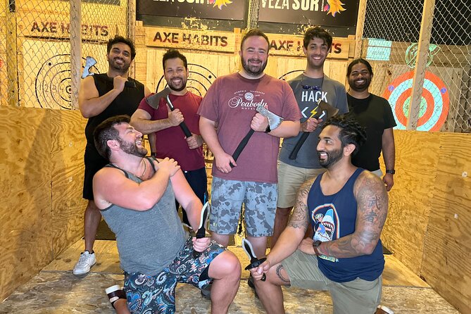 Axe Throwing Axeperience 90 Min - Safety and Instruction: Why the Guides Matter (Ricky, Lola, Marcus, and Javi)