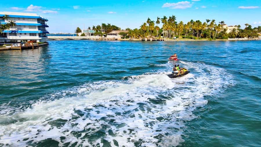 Best Jet Ski Rental in Miami with Free Boat Ride - The “free” speedboat ride: fast orientation over Biscayne Bay