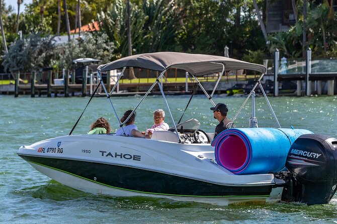 Fun Boat Rental with Captain in Miami Beach - up to 6 people - Stop-by-stop: Flagler Monument Island to the Port of Miami