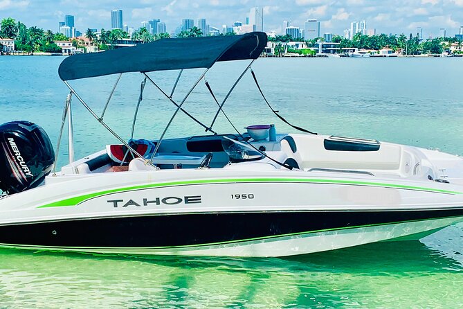 Fun Boat Rental with Captain in Miami Beach - up to 6 people - BYOB, cooler, and Bluetooth: the comfort mix that makes or breaks boat time