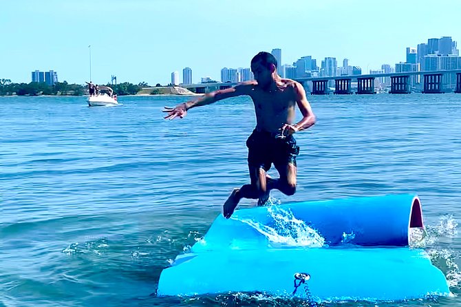 Fun Boat Rental with Captain in Miami Beach - up to 6 people - The floating mat: small extra, real payoff