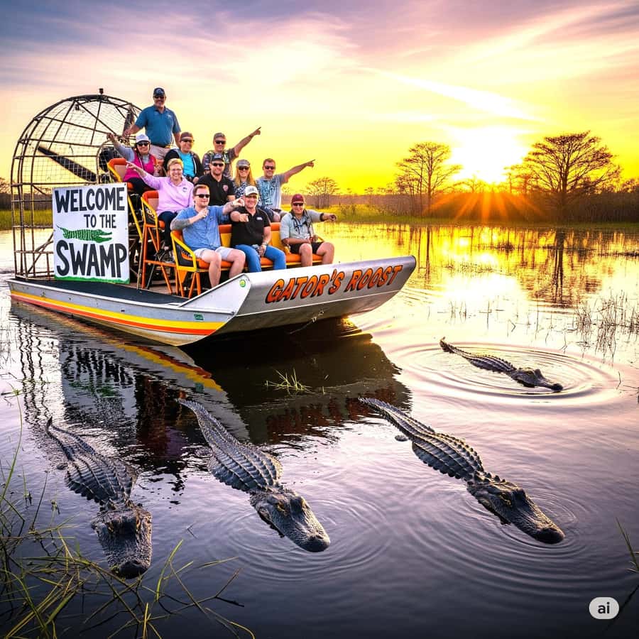 Miami: Alligator Spotting Airboat with Pick-Up/Drop-off - The airboat ride: shallow water, propeller power, and the eco talk