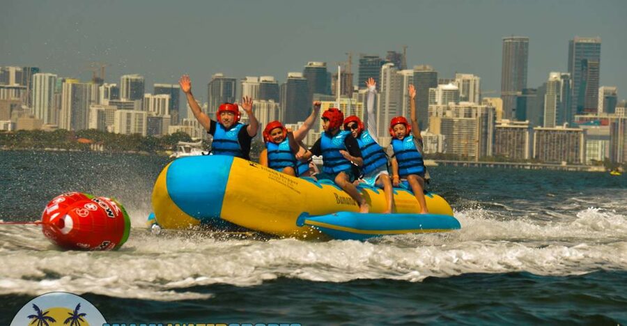 Miami: Banana Boat Ride - The Ride Itself: Speed, Water Spray, and Captain-Controlled Thrills