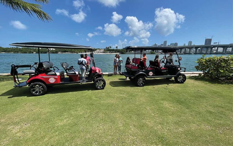Miami Beach|South Point Golf Cart Tour - Getting started at 1144 Ocean Dr on a stylish golf cart