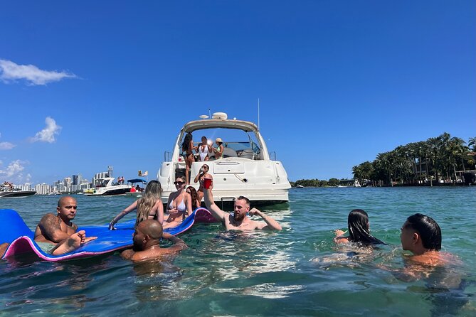 Miami Boat Rental for Day or Sunset Cruise with Captain - Onboard Comfort: Bluetooth, A/C, a Bathroom, and Real Conveniences