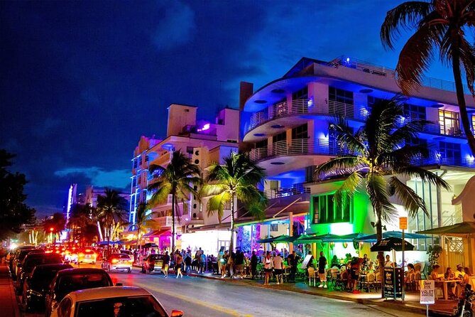 Miami by Night: City and Beach Lights Panoramic Tour - South Beach at night: Joe’s Stone Crab, Big Pink, Nikki Beach, and the Boardwalk