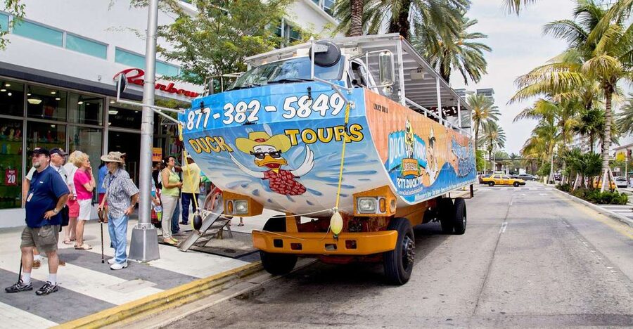 Miami: Duck Tour of Miami and South Beach - South Beach on Land: Art Deco Color and Celebrity Stories