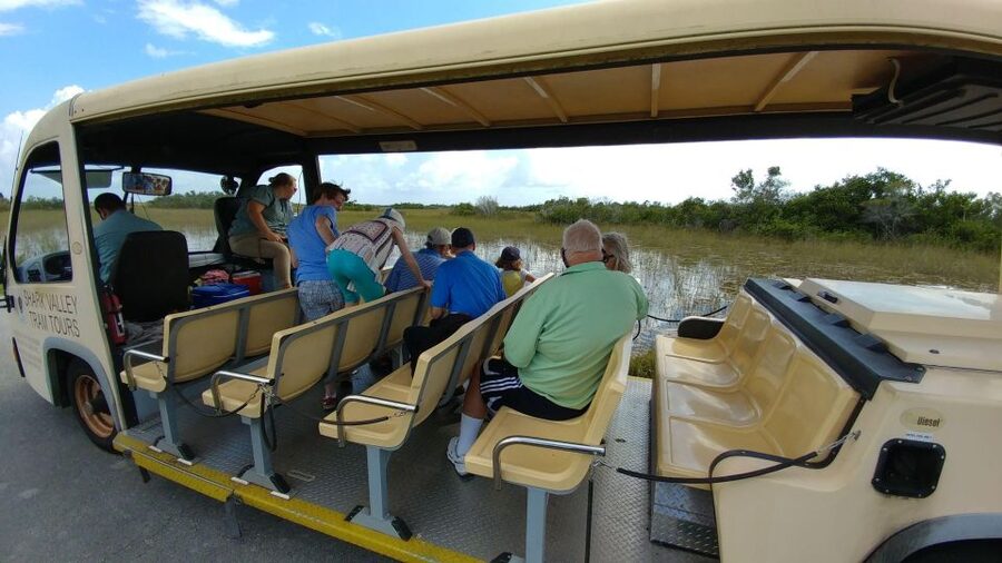 Miami: Everglades Airboat Ride and Tram Tour - Halfway up the lookout tower for an aerial view