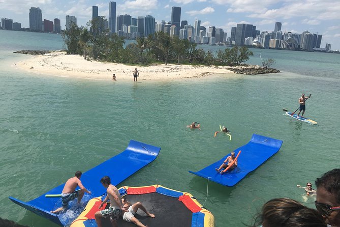 Miami Island Ultimate Adventure - Water toys are the main event: kayak, paddleboard, trampoline, floating mat