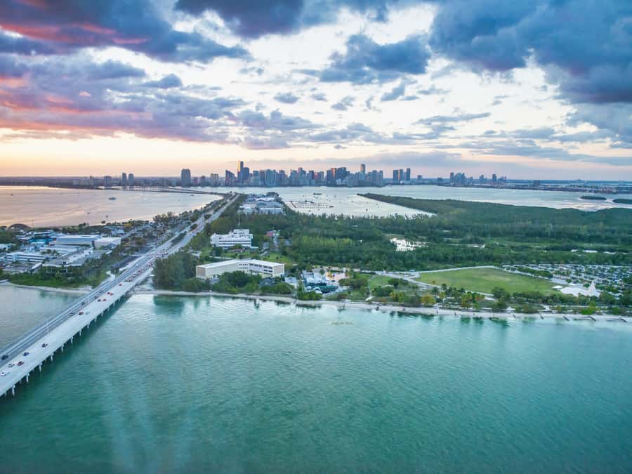 Miami: Private Sunset Helicopter Tour - Port of Miami and cruise ships: the practical side of the skyline