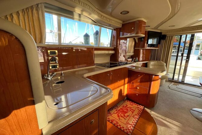 Private Luxury Yacht Cruise Tour in Miami Beach and Biscayne Bay - Inside the yacht: Bluetooth music, AC, TV, and the stuff that makes a difference
