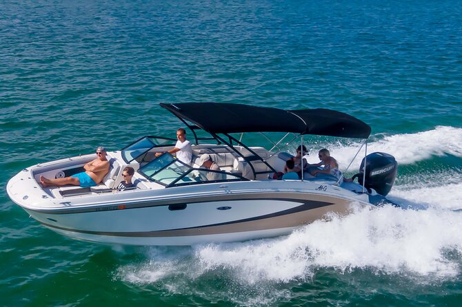 Rent the Best Boat in Town | Up to 10 People - The SeaRay 29-Footer Setup: Comfort, Space, and Handy Extras