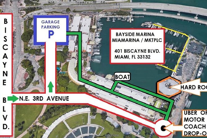 Sunset Sail in Miami: Complimentary Champagne Toast - Getting there at 401 Biscayne Blvd: arrive early, or you’ll miss it