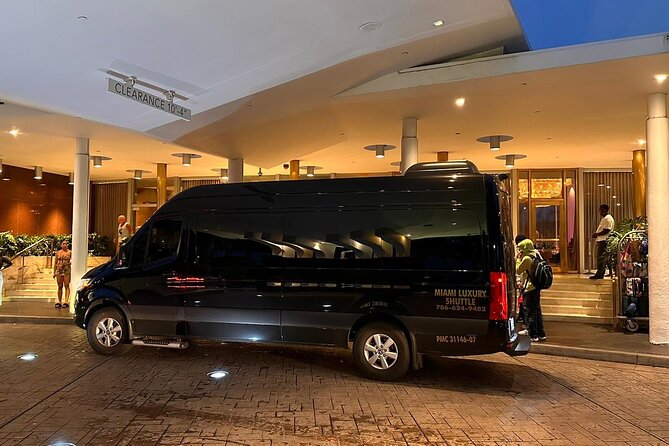 VAN Mia Airport or Hotels to Miami Port or Hotels Up to 14pax - Hotel pickups: you set the time, they handle the van logistics
